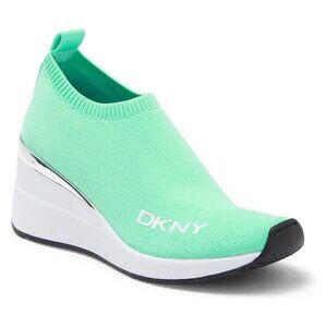 DKNY BNWT "Parks" green wedge pull on Sneaker Womens